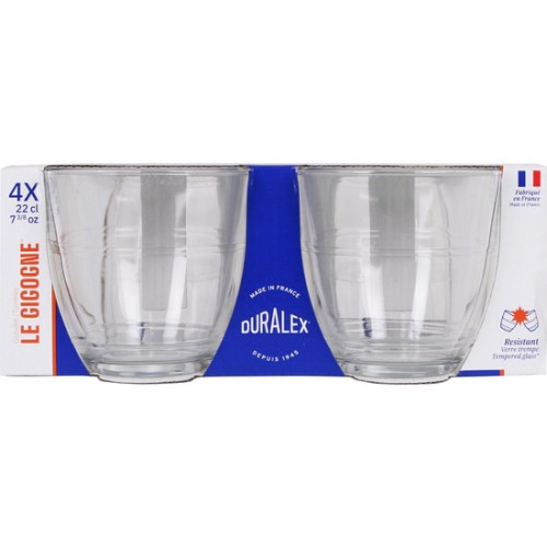 EK Set of 4 Stackable Transparent Glasses 220cc