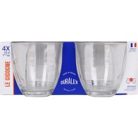 EK Set of 4 Stackable Transparent Glasses 220cc