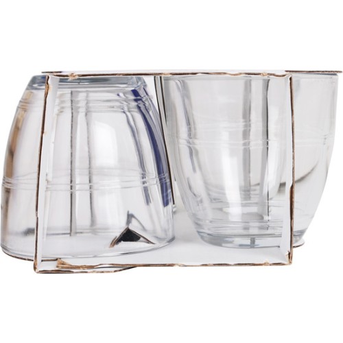 EK Set of 4 Stackable Transparent Glasses 220cc
