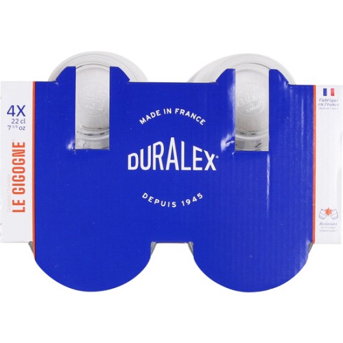 EK Set of 4 Stackable Transparent Glasses 220cc