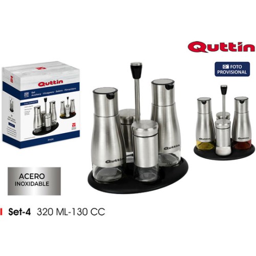 Stylish Set of 4 Stainless Steel Dispensers