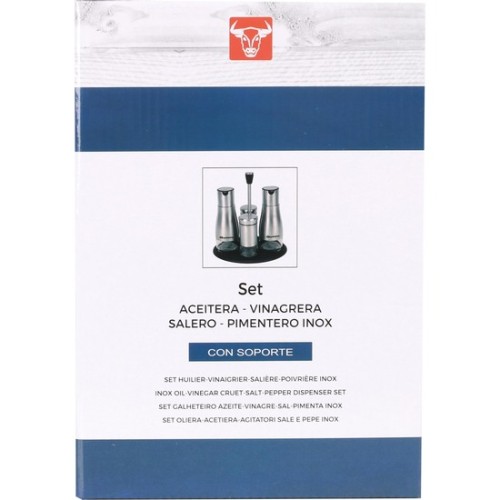 Set4 Dispensadores Inox Con Soporte Quttin