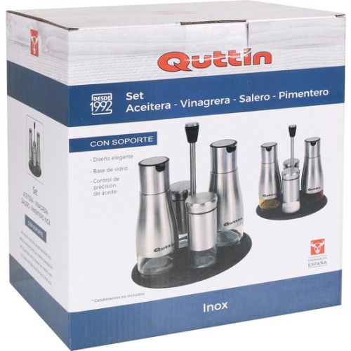 Stylish Set of 4 Stainless Steel Dispensers