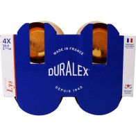 Set de 4 Elegantes Vasos de Vidrio Ámbar