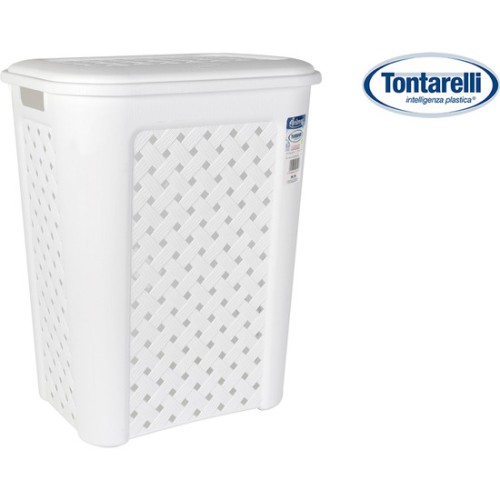 Arianna White Laundry Basket 50L