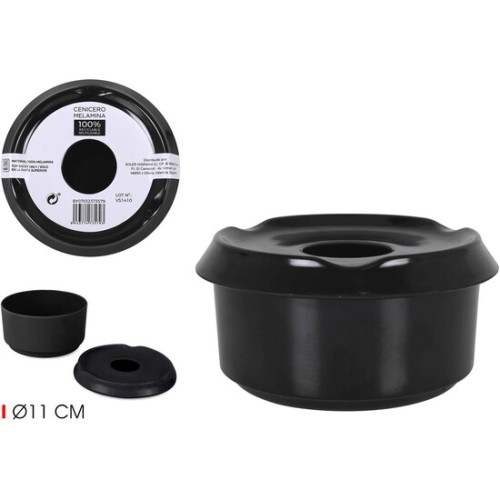 Melamine Ashtray 11cm Black Privilege