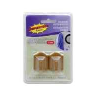 Colgador Adhesivo Plástico Marrón - 2 Uds