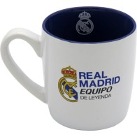 Taza blanca bicolor Real Madrid con caja