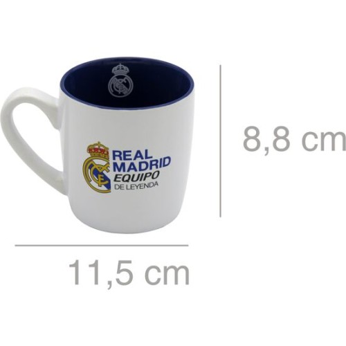 Taza blanca bicolor Real Madrid con caja