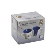 Taza blanca bicolor Real Madrid con caja