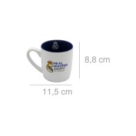 Taza blanca bicolor Real Madrid con caja