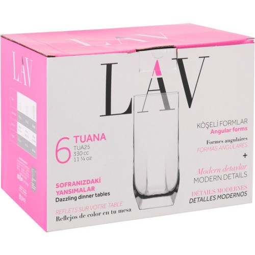 Set 6 Vasos Refresco 330cc Tuana
