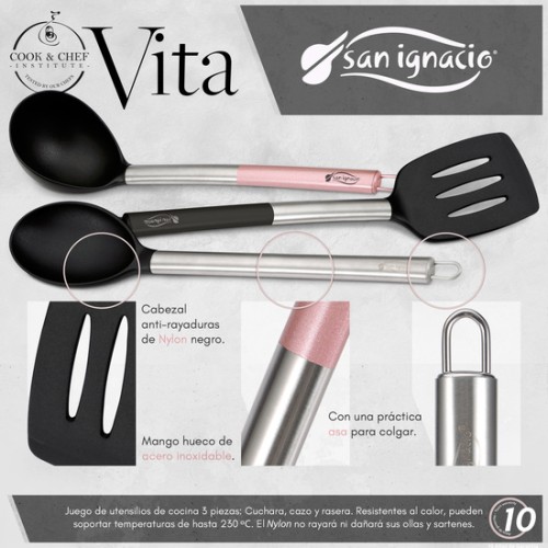 Set of 3 Nylon Kitchen Utensils San Ignacio Vita
