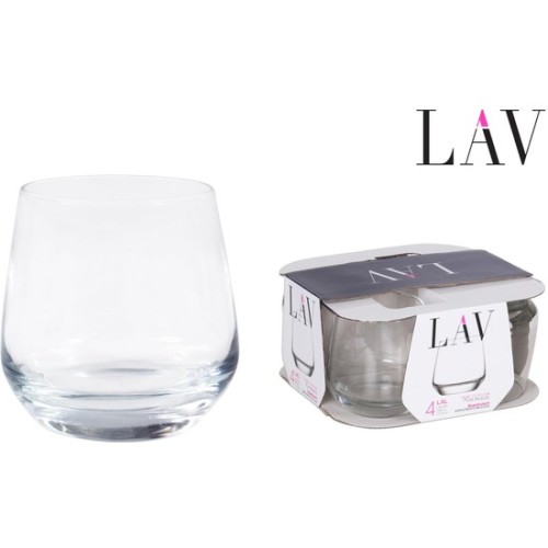 Set of 4 Whisky Glasses 345cc Lal - Perfect for Spirits