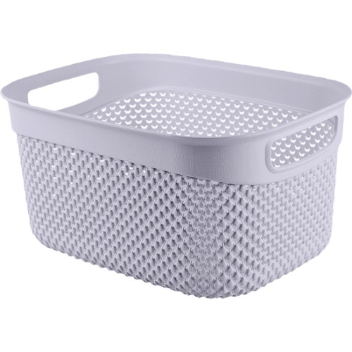 Blue Rectangular Resin Basket 6.6L for Home Organization