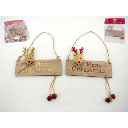 Reindeer Merry Christmas Sign 11x7cm