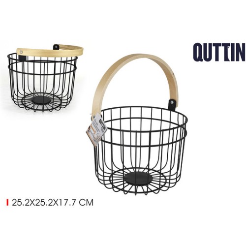 Rustic Round Organizer Basket by Quttin