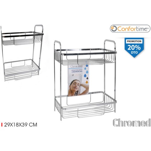 Bathroom Shelf 2 Chrome Trays