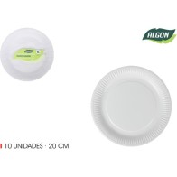 Set de 10 Platos Redondos Naturales Cart 20cm Algon