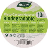 Set de 10 Platos Redondos Naturales Cart 20cm Algon