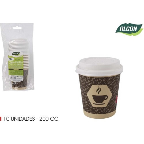 Set de 10 Vasos de Cartón para Café con Agujeros