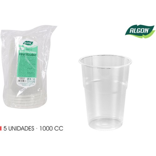 Set of 5 Algon Litrona Glasses for Parties