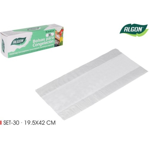 Set de 30 bolsas de congelación 19.5x42cm algon