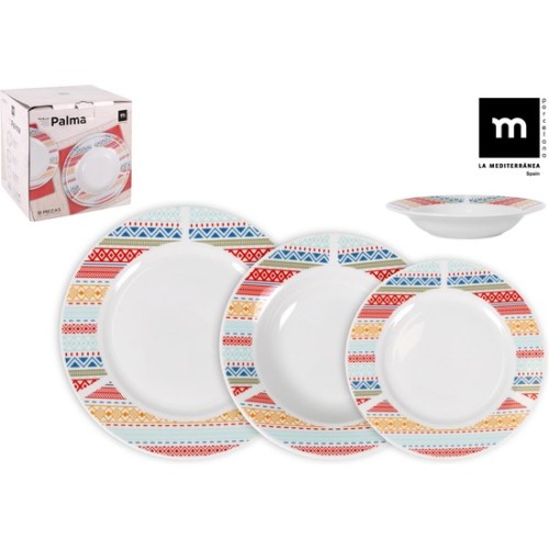 Vajilla Redonda 18pcs Palma Md