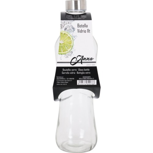 Glass Bottle with Metal Cap 1L Anna