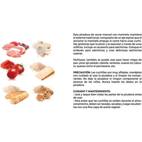 Picadora de Carne con Manivela Quttin
