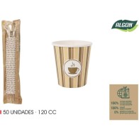 Set de 50 Vasos de Cartón para Café 120cc Algon