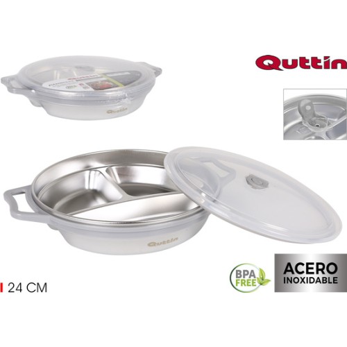 Fiambrera SS 3 Compartimentos 24cm Quttin