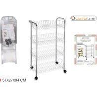 Cromo Metal Vegetable Rack 4 Shelves 84cm - Stylish Storage Solution
