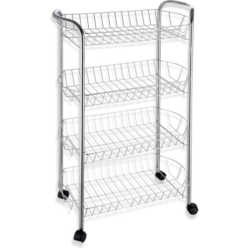 Verdulero Metal Cromo 4 Pisos 84cm - Solución de Almacenamiento Elegante
