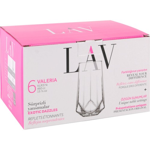 Set of 6 Valeria Glasses 460cc