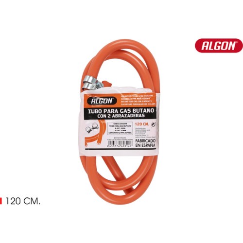 Tubo Gas Butano 120cm con Abrazaderas Seguras