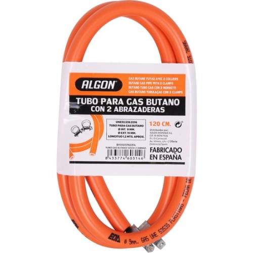Butane Gas Tube 120cm with Secure Clamps