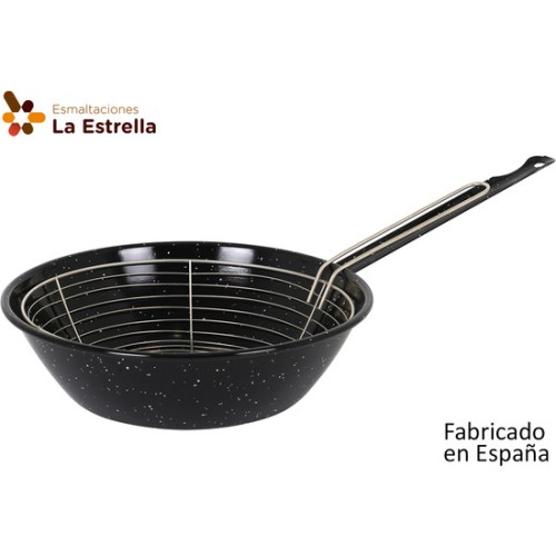 High Sauté Pan with Basket 28cm Speckled