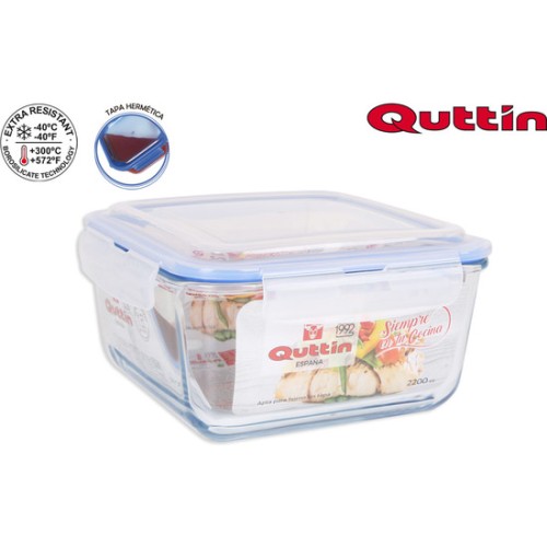 Square Hermetic Lunch Box Quttin 20x20cm