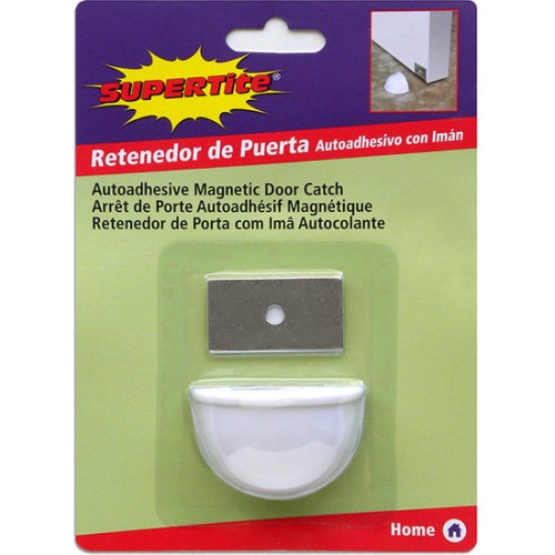 Tope Retenedor de Puerta Adhesivo con Imán Color Blanco