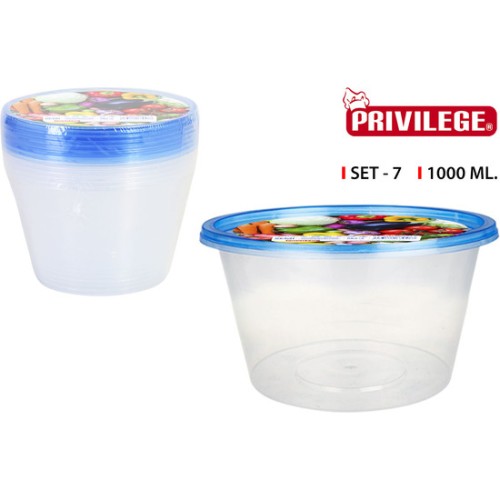 Set 7 Semidesechables Redonda 1000ml
