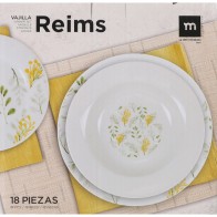 Elegante set de vajilla redonda de 18 piezas Reims MD