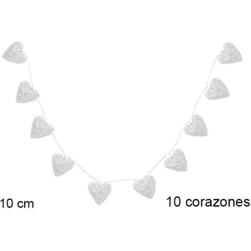 LED Light Strip with 10 Hearts 8cm 2AA