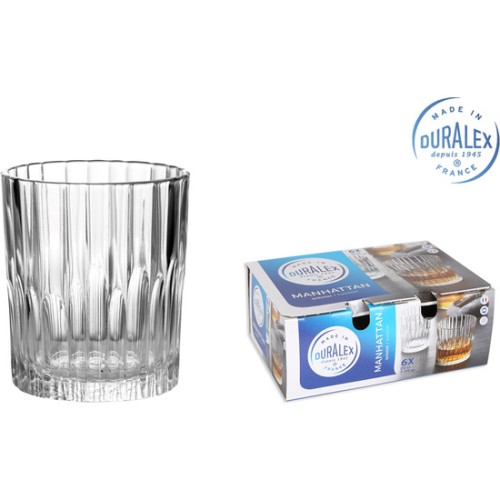 Set of 6 Transparent Glasses 22cl for Stylish Drinking