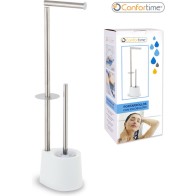 Toilet Paper Holder with Brush Steel Confortime