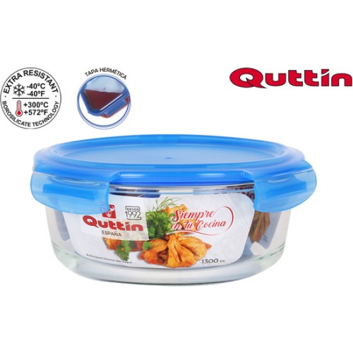 Fiambrera Redonda Con Tapa Blue 20.6cm Quttin