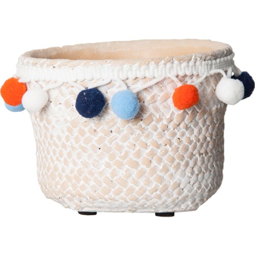 White Cement Planter - 12 X 12