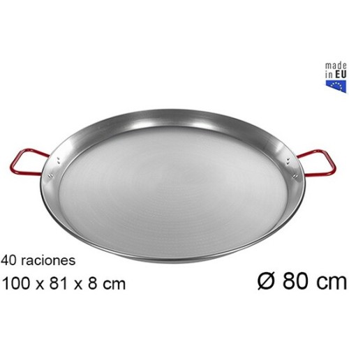 Polished 80cm Paella Pan - La Ideal