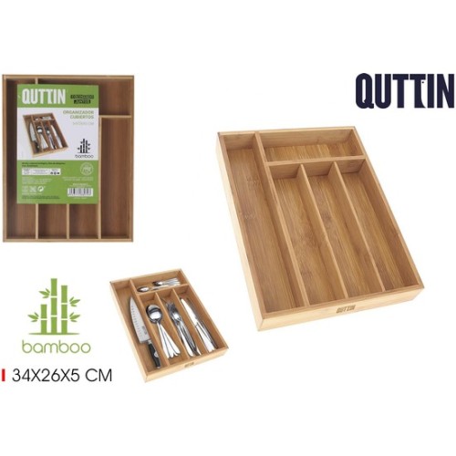 Bamboo Cutlery Organizer 34x26x5cm Quttin