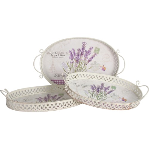Set of 3 Oval Serving Trays Assorted